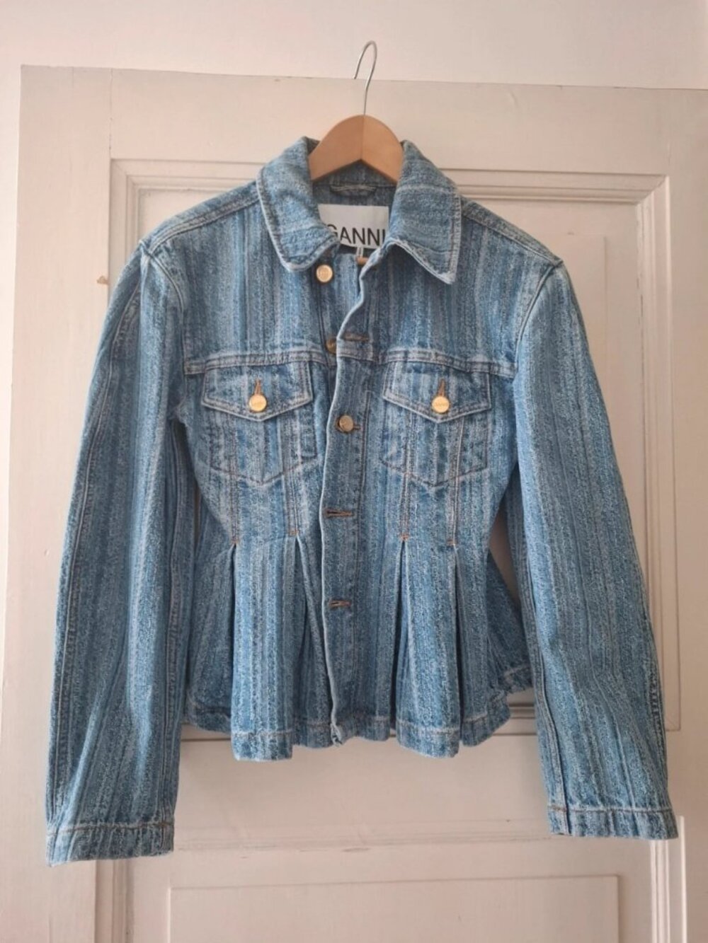 Ganni Denim Peplum Jacket S